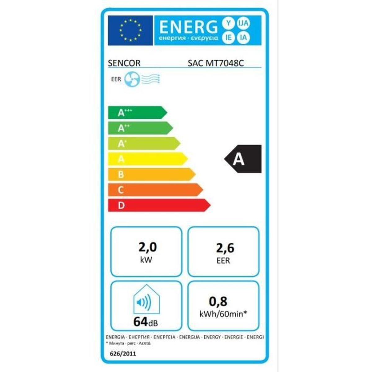 Climatiseur mobile Sencor SAC MT7048C 7000 BTU WiFi déshumidification blanc – Image 4