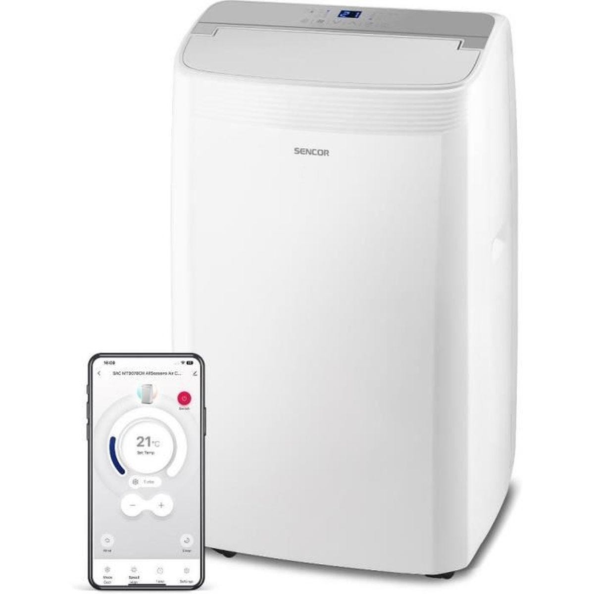 Climatiseur mobile Sencor SAC MT9078CH 9000 BTU Wi Fi 5 modes jusqu a 35 m²